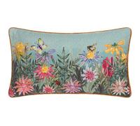 furn. Wylder Nature Country Wilds Blossom Meadow Printed Feather Filled Cushion - Sky Blue - 30x50cm