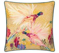 furn. Wylder Nature Country Wilds Pheasant Bloom Printed Feather Filled Cushion - Gold - 45x45cm