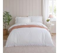furn. Wylder Nature Florrie Embroidered Cotton Duvet Set - Peach - Super King