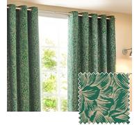 Wylder Grantley Jacquard Eyelet Curtains In Emerald 229 X 229Cm, Multi