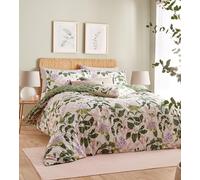Wylder Passiflora Botanical Super King Duvet Cover Set Peach And Vine Green, Multi