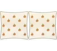 furn. Wylder Pumpkin Spice Cushion Cover - Reversible Autumnal Pumpkin Tufted Piped Velvet Cushion Case (Multicolour - 45x45cm) (Pack of 2)