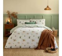 furn. Wylder Pumpkin Spice Duvet Cover Set - Reversible Brushed Cotton Autumnal Fall Design (White - Super King)