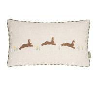 furn. Wylder Ramble Hares Cushion Cover - Rustic Country Velvet Tufted Decorative Case (Sage - 30X50cm)