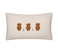 furn. Wylder Ramble Highland Cow Polyester Filled Cushion - Rustic Country Tufted Velvet Decorative Pillow (Ginger - 30x50cm)