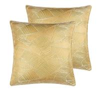 furn. Wylder Seymour Feather Filled Cushions Twin Pack, Gold, 50 x 50cm