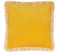 furn. Wylder Solene Ruffle Matte Velvet Feather Rich Cushion - Yellow - 45x45cm