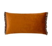 furn. Wylder Tilly Velvet Frilled Cushion Cover, Rust/Mink