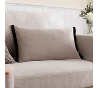 furn. Wylder Tilly Velvet Polyester Filled Cushion - Lace/Black - 30x50cm