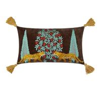 furn. Wylder Tropics Aritra Embroidered Velvet Cushion Cover - Multicolour - 30x50cm