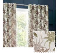 Wylder Galapagos Jacquard Eyelet Curtains 168 x 137c Green
