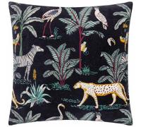 Wylder Tropics Wilds Tropical Cotton Cushion Cover, Black, 55 x 55 cm