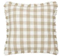 Yard Barton Check Cotton Fringed Cushion Cover