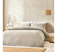 Yard Boucle Textured Super King Duvet Cover Set Greige, Multi