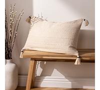 furn. Yard Caliche Textured Cotton Tasselled Feather Rich Filled Cushion