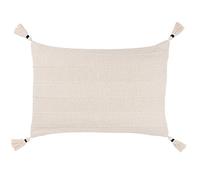 furn. Yard Caliche Textured Tasselled Cushion - Polyester Filled Braided Cotton Weave (Natural - 40x60cm)