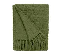 furn. Yard Candar Textured Boucle Throw - Soft Boucle Fringed Design (Khaki - 130x170cm)