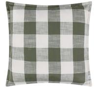 furn. Yard Chesil Check Outdoor Cushion - Polyester Filled Water Resistant Cotton Oxford Border (Moss - 50x50cm, Pack of 1)