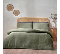 Yard Chunky Waffle 100% Cotton Duvet Cover Set, Eucalpytus