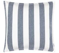furn. Yard Hayle Cushion Cover - Reversible Water Resistant Striped Soft Cotton Outdoor Decorative Case (Navy - 50x50cm)