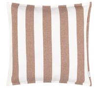 furn. Yard Hayle Cotton Outdoor Cushion Cover - Reversible Striped Garden Cover Only (Pecan - Cushion Cover Only, 50 x 50 cm)