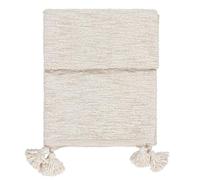 furn. Yard Heath Woven Throw - Soft Textured Cotton Blend Throw with Chunky Tassel Corners (Ecru - 130 x 180 cm)