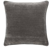 furn. Yard Heavy Chenille Feather Filled Cushion - Luxury Soft Velvet Piped Decorative Cushion (Charcoal - 50x50cm)
