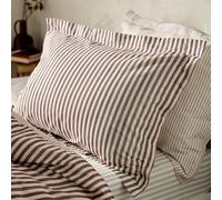 Yard Hebden Melange Beetroot Stripe Pair of Pillowcases - Standard Pair, Beetroot