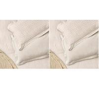 Furn. Yard Hebden Mélange Stripe 100% Cotton Pillowcase Pair - Soft Textured Striped Design (Blush - 50x75cm) (Pack of 2)