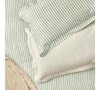 Furn. Yard Hebden Mélange Stripe 100% Cotton Pillowcase Pair - Soft Textured Striped Design (Forest - 50x75cm)