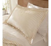 furn. Yard Hebden Mélange Stripe 100% Cotton Pillowcase Pair - Soft Textured Striped Design (Honey Yellow - 50x75cm)
