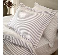 furn. Yard Hebden Mélange Stripe 100% Cotton Pillowcase Pair - Soft Textured Striped Design (Mauve - 50x75cm)