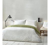 Yard Howarth Check Moss Duvet Cover and Pillowcase Set Light Moss