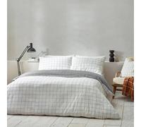 furn. Yard Howarth Check Reversible Duvet Cover Set - Single - White/Black