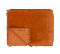 Yard Jaye Cotton Velvet Filled Bedspread, Rust, 140cm x 220cm