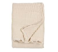 Yard Lark Crinkle Cotton Throw, Natural, 130 x 180cm