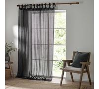 furn. Yard Nimbus Sheer Tie Top Curtain Panel - Black - 250x290cm