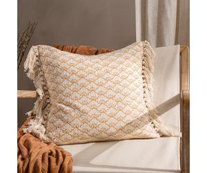 furn. Yard Saku Blossom Cotton Fringed Feather Rich Filled Cushion