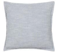 furn. Yard Truro Striped Cushion Cover - Classic Stripe 100% Cotton Slub Texture Oxford Edge Decorative Case (Skyline - 45x45cm)
