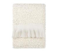 Furn Yard Ulsmere Bouclé Throw - Fringed Textured Woven Throw (Ecru - 130 x 180cm)