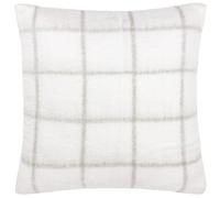 furn. Yard Yarrow Check Cushion Cover - Faux Mohair Wool Blend Cushion (Natural/Biscuit - 45x45cm)