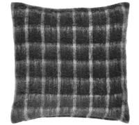 furn. Yard Yarrow Check Feather Filled Cushion - Faux Mohair Wool Blend Cushion (Storm Grey - 45x45cm)