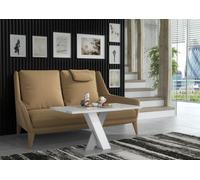 Furneo Coffee Side Table High Gloss White & Matt Grey Modern Living Room Furniture Enzo 02