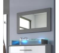 Furneo Corido 03 - Grey Framed Mirror, 70 x 40 cm, Modern Wall Mirror for Living Room, Hallway, Dining or Bedroom