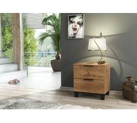 Furneo Modern Dark Oak Effect Chest Of Drawers Cabinet 2 Drawers Storage Cozy 02