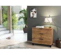 Furneo Modern Dark Oak Effect Chest Of Drawers Cabinet 3 Drawers Storage Cozy 03