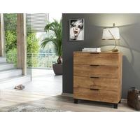 Furneo Modern Dark Oak Effect Chest Of Drawers Cabinet 4 Drawers Storage Cozy 04