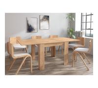 Furneo Modern Dining Table Only Extendable 90-180cm Oak Effect Golden 01