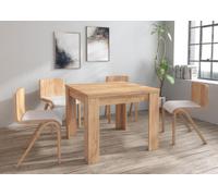Furneo Modern Dining Table Only Extendable 90-180Cm Oak Effect Golden 01