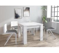 Furneo Modern Dining Table Only Extendable 90-180Cm White Pine Effect Golden 02